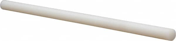 Made in USA - 10' Long, 1" Diam, Fiberglass Plastic Rod - White - Caliber Tooling