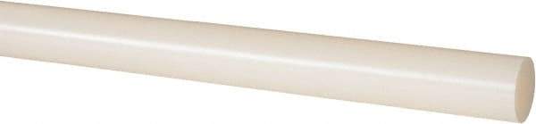 Made in USA - 2' Long, 1" Diam, Nylon 6/6 Plastic Rod - Natural (Color) - Caliber Tooling