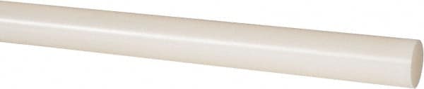 Made in USA - 4' Long, 1" Diam, Nylon 6/6 Plastic Rod - Natural (Color) - Caliber Tooling