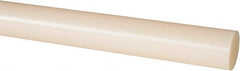 Made in USA - 2' Long, 1-1/8" Diam, Nylon 6/6 Plastic Rod - Natural (Color) - Caliber Tooling