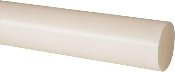 Made in USA - 2' Long, 1-3/8" Diam, Nylon 6/6 Plastic Rod - Natural (Color) - Caliber Tooling