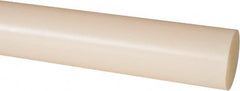 Made in USA - 4' Long, 1-1/2" Diam, Nylon 6/6 Plastic Rod - Natural (Color) - Caliber Tooling