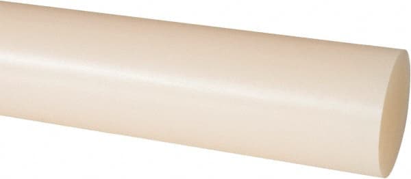 Made in USA - 4' Long, 1-3/4" Diam, Nylon 6/6 Plastic Rod - Natural (Color) - Caliber Tooling