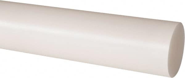 Made in USA - 1' Long, 1-7/8" Diam, Nylon 6/6 Plastic Rod - Natural (Color) - Caliber Tooling