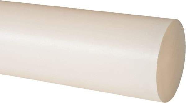 Made in USA - 2' Long, 1-7/8" Diam, Nylon 6/6 Plastic Rod - Natural (Color) - Caliber Tooling