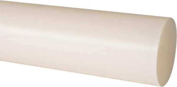 Made in USA - 8' Long, 1-7/8" Diam, Nylon 6/6 Plastic Rod - Natural (Color) - Caliber Tooling