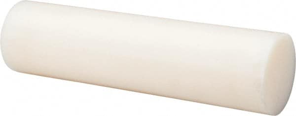 Made in USA - 2' Long, 3" Diam, Nylon 6/6 Plastic Rod - Natural (Color) - Caliber Tooling