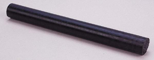 Made in USA - 8' Long, 1/4" Diam, Nylon 6/6 Plastic Rod - Black - Caliber Tooling