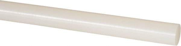 Made in USA - 5' Long, 4" Diam, Nylon 6/12 Plastic Rod - ±1/4" Length Tolerance, +1/4 - 0.000" Diam Tolerance, Rockwell R-114 Hardness, Natural (Color) - Caliber Tooling