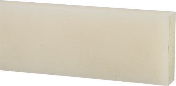 Made in USA - 4' x 1-1/2" x 3/8" Natural (Color) Nylon 6/6 Rectangular Bar - Caliber Tooling