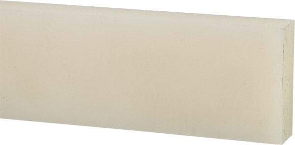 Made in USA - 4 Ft. Long x 3 Inch Wide x 3/4 Inch High, Nylon, Rectangular Plastic Bar - Natural - Caliber Tooling