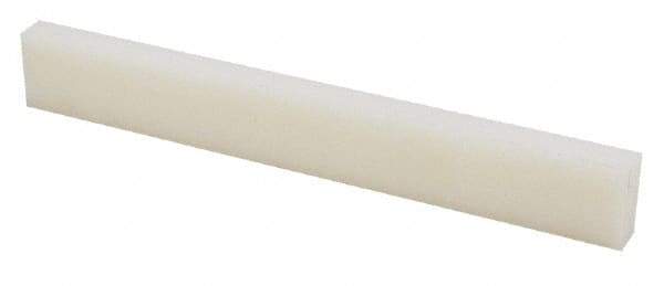 Made in USA - 4 Ft. Long x 3 Inch Wide x 1/8 Inch High, Nylon, Rectangular Plastic Bar - Natural - Caliber Tooling