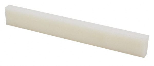 Made in USA - 1' x 1-1/2" x 5/8" Natural (Color) Nylon 6/6 Rectangular Bar - Caliber Tooling