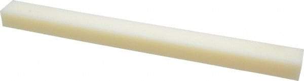 Made in USA - 1 Ft. Long x 1 Inch Wide x 3/4 Inch High, Nylon, Rectangular Plastic Bar - Natural - Caliber Tooling