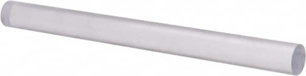 Made in USA - 8' Long, 1/2" Diam, Polycarbonate Plastic Rod - Clear - Caliber Tooling