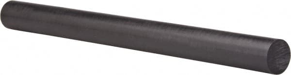 Made in USA - 4' Long, 1-1/2" Diam, Polycarbonate Plastic Rod - Black - Caliber Tooling