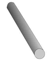 Made in USA - 2' Long, 3-1/2" Diam, Acetal (PTFE-Filled) Plastic Rod - Brown - Caliber Tooling