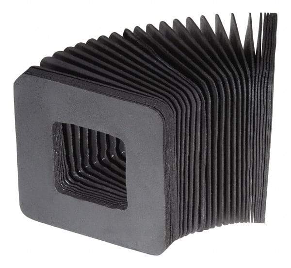 Made in USA - 0.02 Inch Thick, Polyester Square Flexible Bellows - 3 x 3 Inch Inside Square - Caliber Tooling