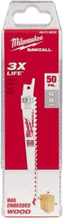 Milwaukee Tool - Bi-Metal Reciprocating Saw Blade - Tapered Profile, 5 TPI, Toothed Edge - Caliber Tooling