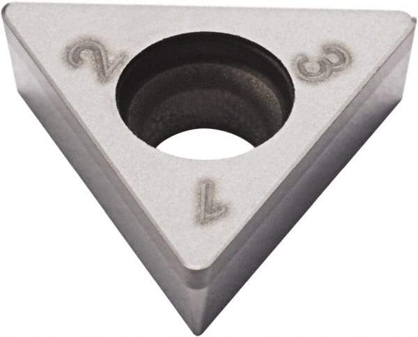 Seco - TCGW21.51 Grade CBN200 PCBN Turning Insert - Uncoated, 60° Triangle, 1/4" Inscr Circle, 3/32" Thick, 1/64" Corner Radius - Caliber Tooling