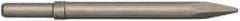 PRO-SOURCE - 10.2" OAL, Moil Point Chisel - Round Shank, Alloy Steel - Caliber Tooling