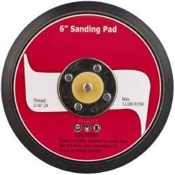 PRO-SOURCE - 6" Diam Hook & Loop Disc Backing Pad - 5/16" Shank Diam, 12,000 RPM - Caliber Tooling