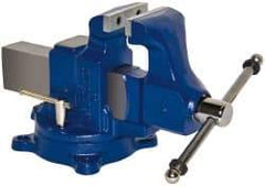 Gibraltar - 4" Jaw Width, 6-1/2" Opening Capacity, 4" Throat Depth, Ductile Iron Swivel Bench Vise - Bolt Down Base Attachment - Caliber Tooling