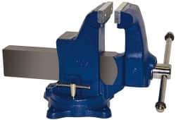 Gibraltar - 6" Jaw Width, 10" Opening Capacity, 6-1/4" Throat Depth, Ductile Iron Swivel Bench Vise - Bolt Down Base Attachment - Caliber Tooling