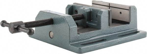 Wilton - 6" Jaw Opening Capacity x 2" Throat Depth, Horizontal Drill Press Vise - 6" Wide x 2" High Jaw, Stationary Base, Standard Speed, 8-1/2" OAL x 3.56" Overall Height, Cast Iron - Caliber Tooling