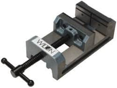 Wilton - 6" Jaw Opening Capacity x 2" Throat Depth, Horizontal Drill Press Vise - 6" Wide x 2" High Jaw, Stationary Base, Standard Speed, 12" OAL x 3-1/2" Overall Height, Cast Iron - Caliber Tooling