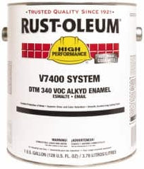 Rust-Oleum - 1 Gal White High Gloss Finish Alkyd Enamel Paint - 230 to 425 Sq Ft per Gal, Interior/Exterior, Direct to Metal, <340 gL VOC Compliance - Caliber Tooling