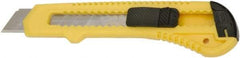 Ability One - Snap Utility Knife - 5-5/8" Steel Blade, Yellow Plastic Handle - Caliber Tooling