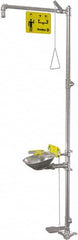 Bradley - 1-1/4" Inlet, 22 GPM shower Flow, Drench shower, Eye & Face Wash Station - Bowl, Triangular Pull Rod, Push Handle & Foot Pedal Activated, Stainless Steel Pipe, 316 Stainless Steel Shower Head, 5.1 GPM Bowl Flow, Corrosion Resistant - Caliber Tooling