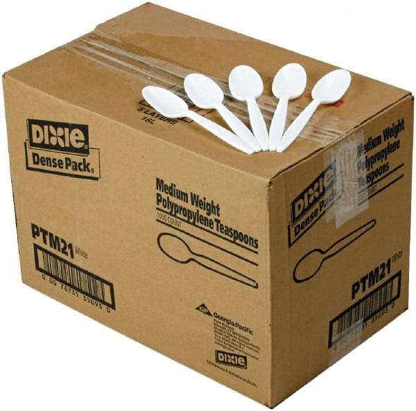 Dixie - Dixie Plastic Tableware, Mediumweight Teaspoons - White - Caliber Tooling