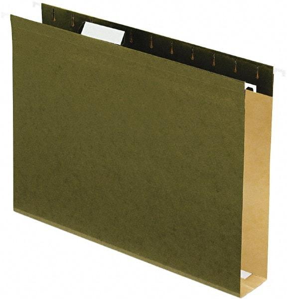 Pendaflex - 8-1/2 x 11", Letter Size, Standard Green, Hanging File Folders with Box Bottom - 11 Point Stock, 1/5 Tab Cut Location - Caliber Tooling