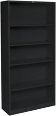 Hon - 6 Shelf, 72" High x 36" Wide Bookcase - 14.19" Deep, Wood Veneer, Medium Oak - Caliber Tooling