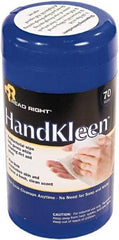 READ RIGHT - Pre-Moistened Hand Cleaning Wipes - Pop-Up, 6-1/2" x 5-1/2" Sheet Size, White - Caliber Tooling