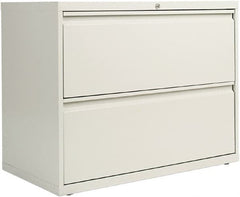 ALERA - 36" Wide x 29" High x 19-1/4" Deep, 2 Drawer Lateral File with Lock - Steel, Light Gray - Caliber Tooling