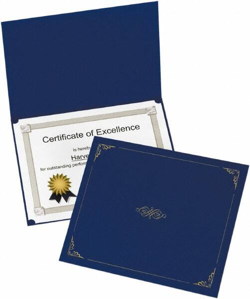 OXFORD - 5 Piece Dark Blue Document Holders-Certificate/Document - 9-3/4" High x 12-1/2" Wide - Caliber Tooling