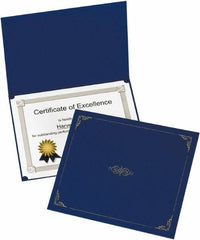 OXFORD - 5 Piece Dark Blue Document Holders-Certificate/Document - 9-3/4" High x 12-1/2" Wide - Caliber Tooling