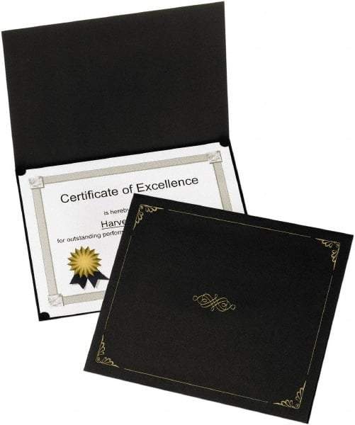 OXFORD - 5 Piece Black Document Holders-Certificate/Document - 9-3/4" High x 12-1/2" Wide - Caliber Tooling