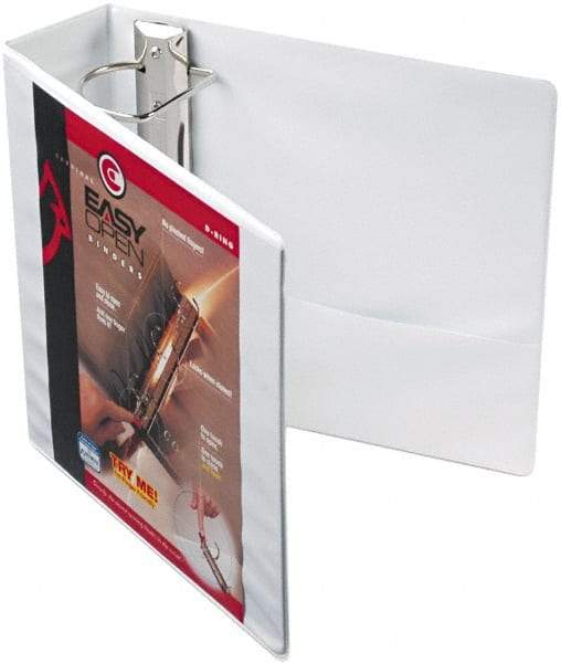 Cardinal - 3" Sheet Capacity, 8-1/2 x 11", View Ring Binder - Vinyl, White - Caliber Tooling