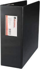 UNIVERSAL - 4" Sheet Capacity, 11 x 8-1/2", Non-View Ring Binder - Suede Finish Vinyl, Black - Caliber Tooling