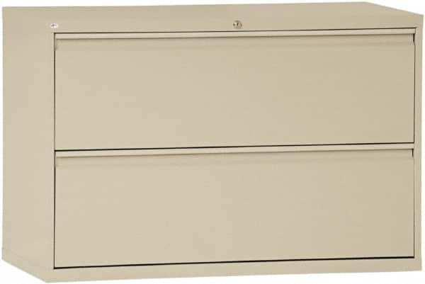 ALERA - 42" Wide x 29" High x 19-1/4" Deep, 2 Drawer Lateral File with Lock - Steel, Putty - Caliber Tooling