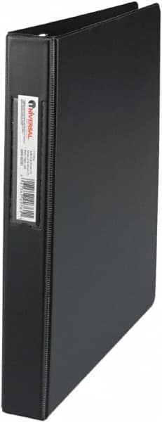 UNIVERSAL - 1" Sheet Capacity, 11 x 8-1/2", Non-View Ring Binder - Suede Finish Vinyl, Black - Caliber Tooling