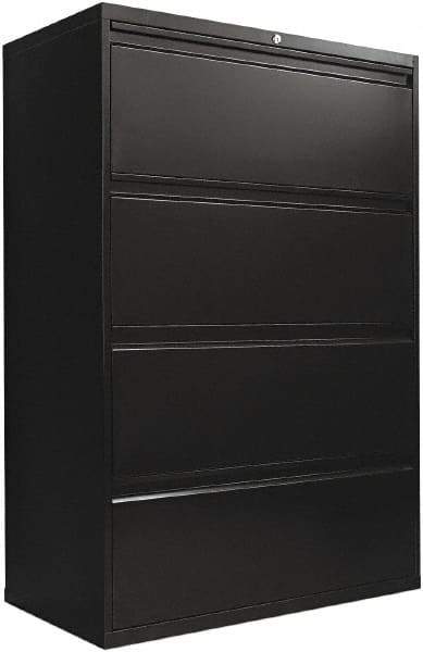 ALERA - 36" Wide x 54" High x 19-1/4" Deep, 4 Drawer Lateral File with Lock - Steel, Black - Caliber Tooling