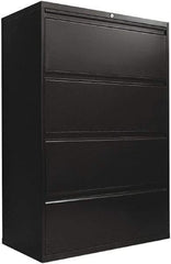 ALERA - 36" Wide x 54" High x 19-1/4" Deep, 4 Drawer Lateral File with Lock - Steel, Black - Caliber Tooling