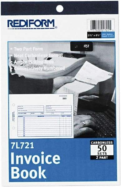 REDIFORM - 50 Sheet, 5-1/2 x 7-7/8", Invoice Book - White - Caliber Tooling