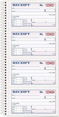 TOPS - 200 Sheet, 2-3/4 x 4-3/4", Receipt Book - White - Caliber Tooling