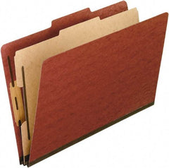 Pendaflex - 8-1/2 x 14", Legal, Red, Classification Folders with Top Tab Fastener - 11 Point Stock, 2/5 Tab Cut Location - Caliber Tooling